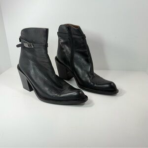 Angela Falconi EU 38 1/2 US 8 1/2 Ankle Boots Leather Inner Zip Made In Italy